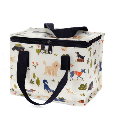  insulated bag with dog pattern on a white background