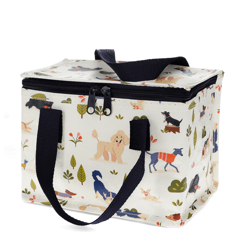  insulated bag with dog pattern on a white background