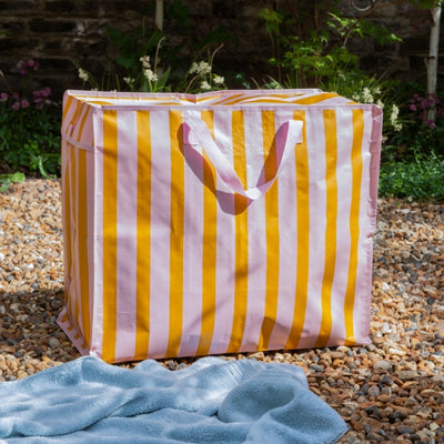 Pink and Orange Stripe Jumbo Storage Bag at Bibelot Leek UK Stockist