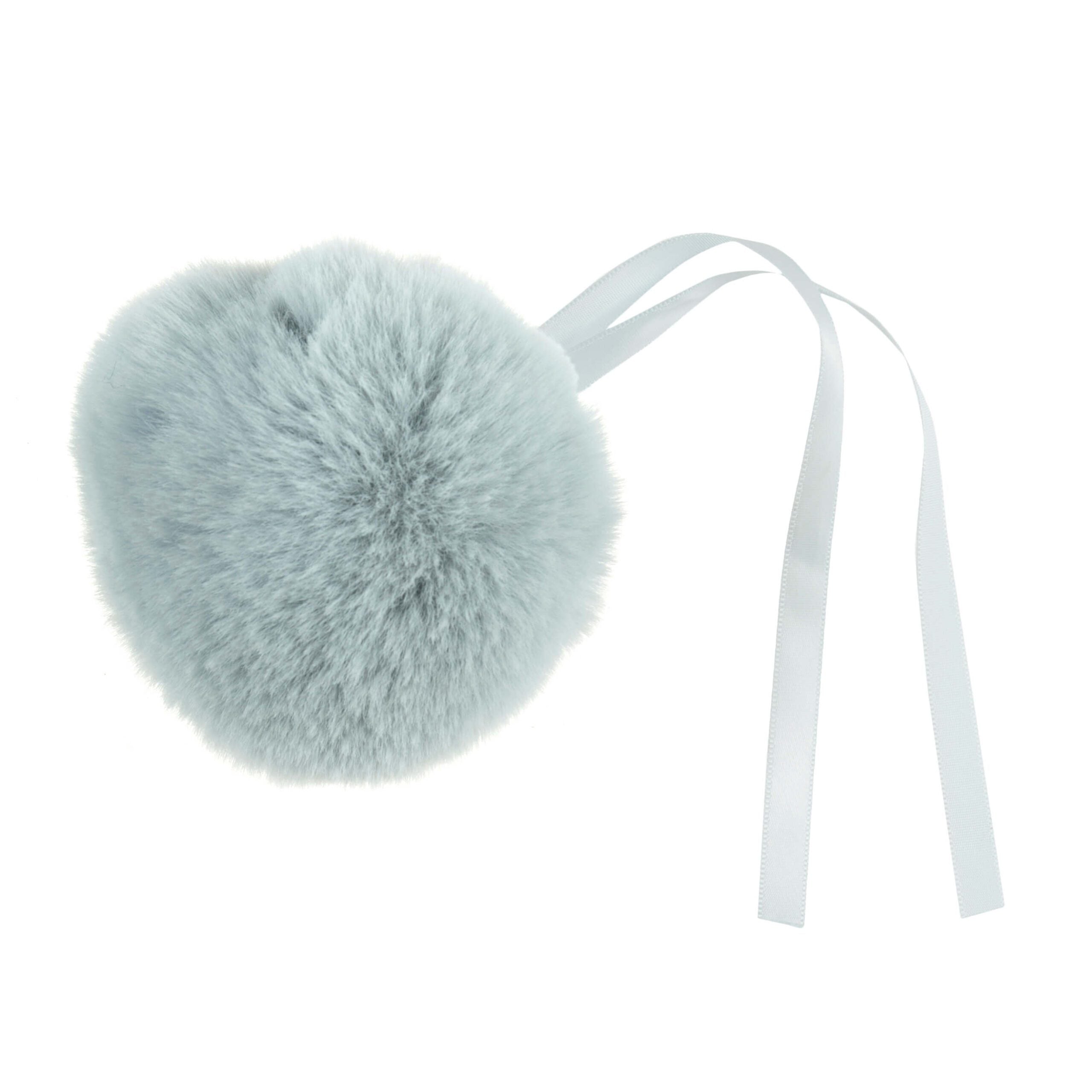 Faux Fur Light Blue Pom Pom: Large image 0