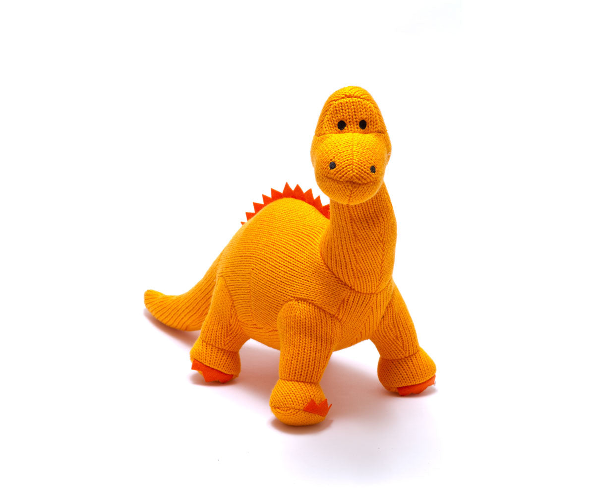 Best Years Small Orange Diplodocus Baby Rattle image 0