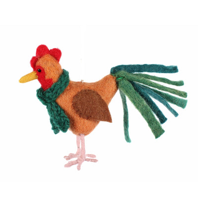 Amica Festive Rooster with Scarf Felt Decoration at Bibelot Leek UK Stockist