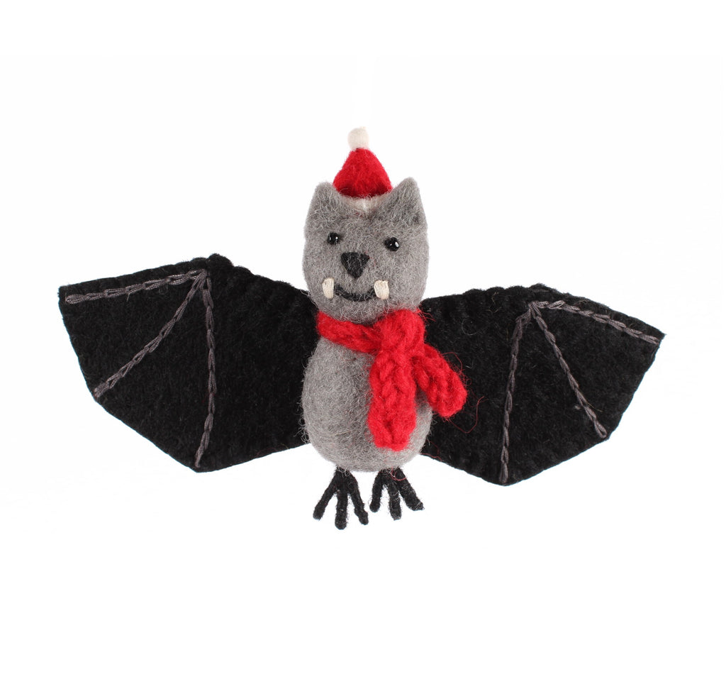 Amica Festive Bat with Hat & Scarf Felt Decoration at Bibelot Leek UK Stockist