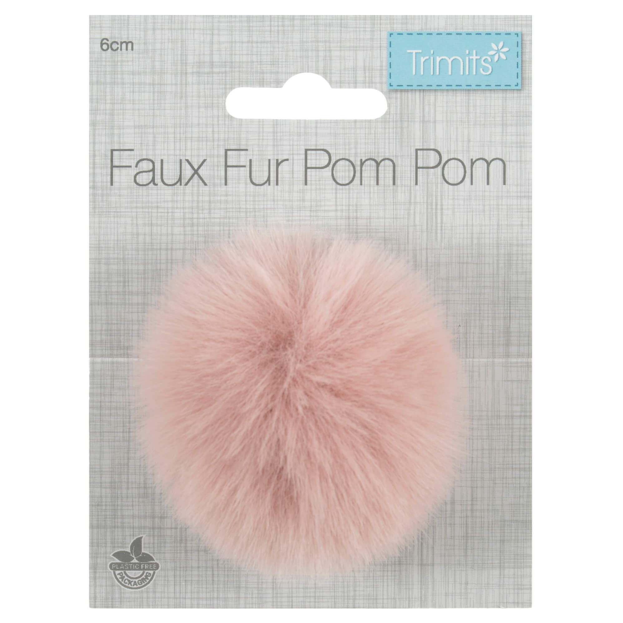 Faux Fur Light Pink Pom Pom: Medium image 1