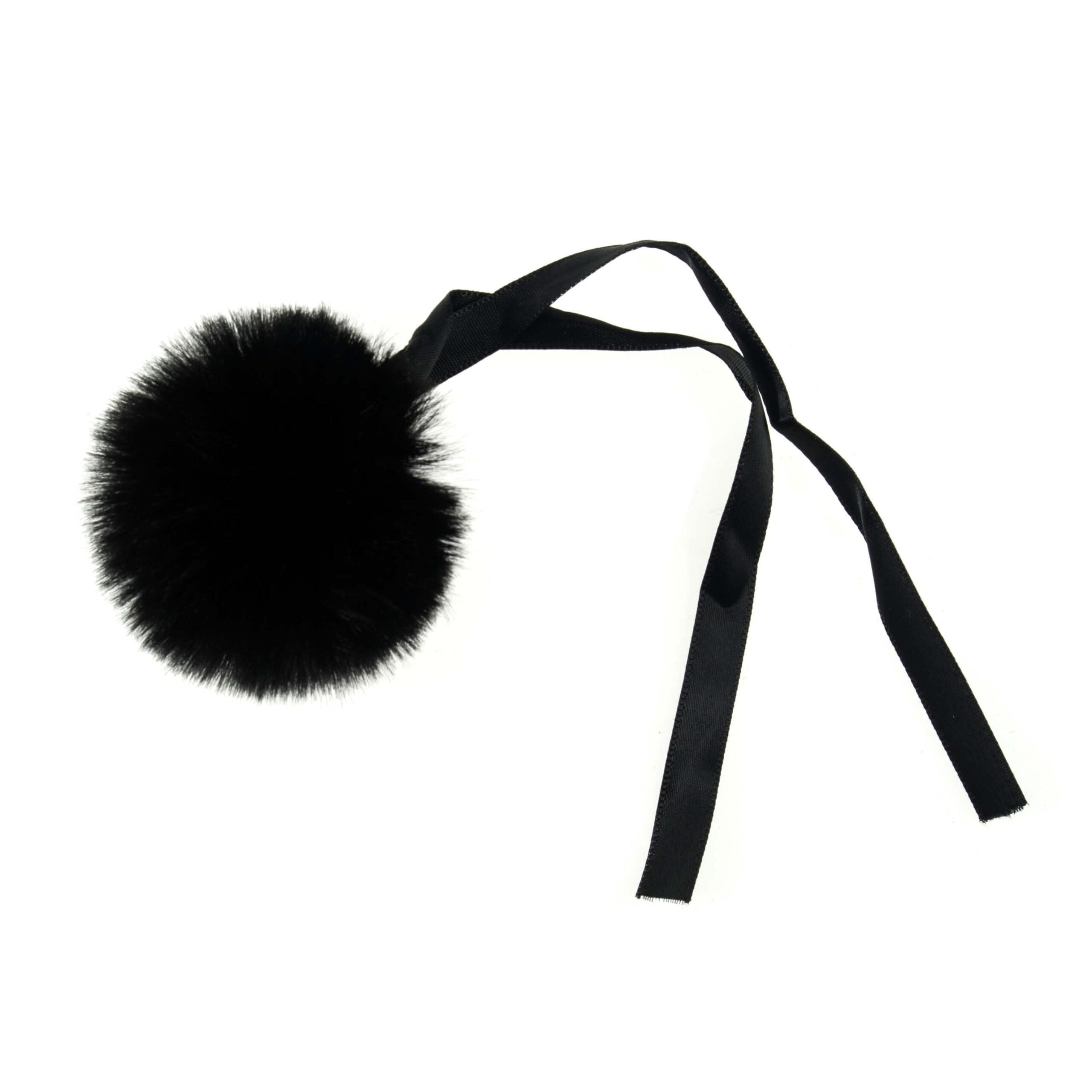 Faux Fur Black Pom Pom: Medium image 0