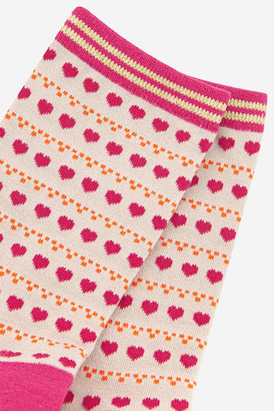 Sock Talk Women's Love Heart Dot Print Bamboo Socks with Glitter Detail Bibelot Leek UK Stockist