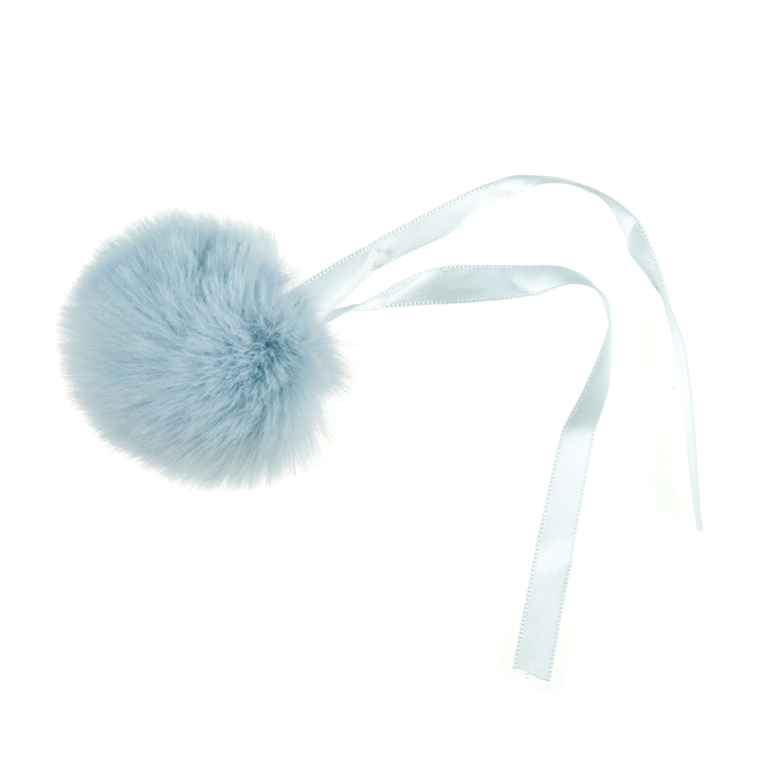 Faux Fur Light Blue Pom Pom: Medium image 0
