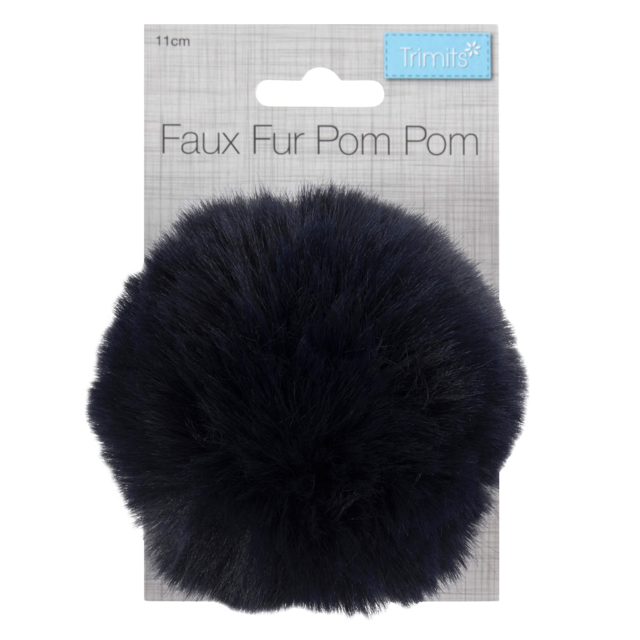 Faux Fur Navy Pom Pom: Large image 1