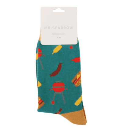 Mr Sparrow BBQ Socks: Teal image 0