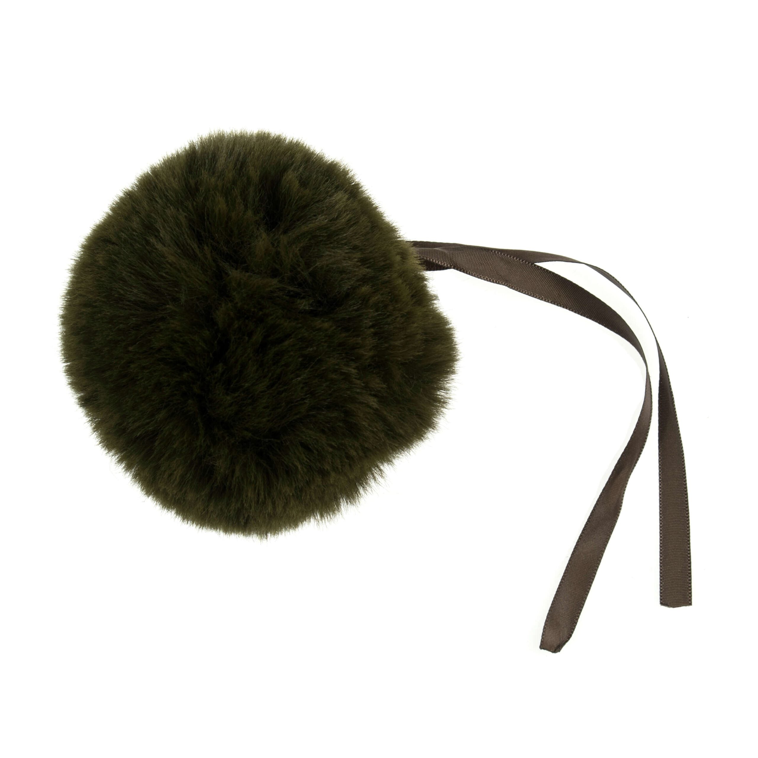 Faux Fur Khaki Pom Pom: Large image 0