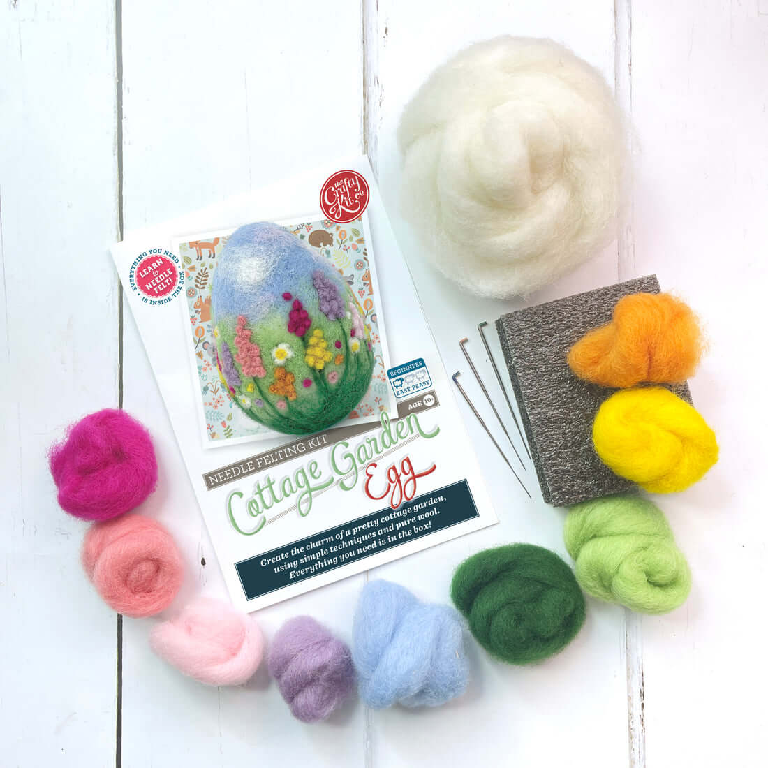 Cottage Garden Egg Needle Felting Craft Kit image 1