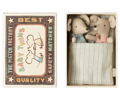 Maileg Twins Baby Mice in Matchbox image 0