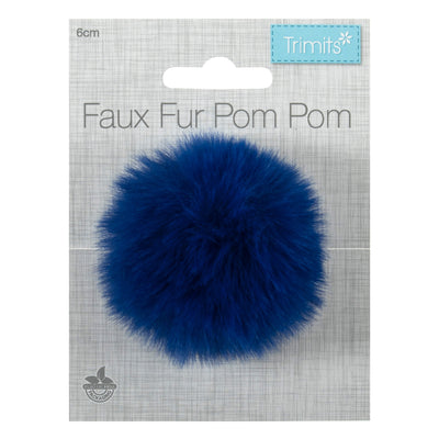 Faux Fur Blue Pom Pom: Medium image 1