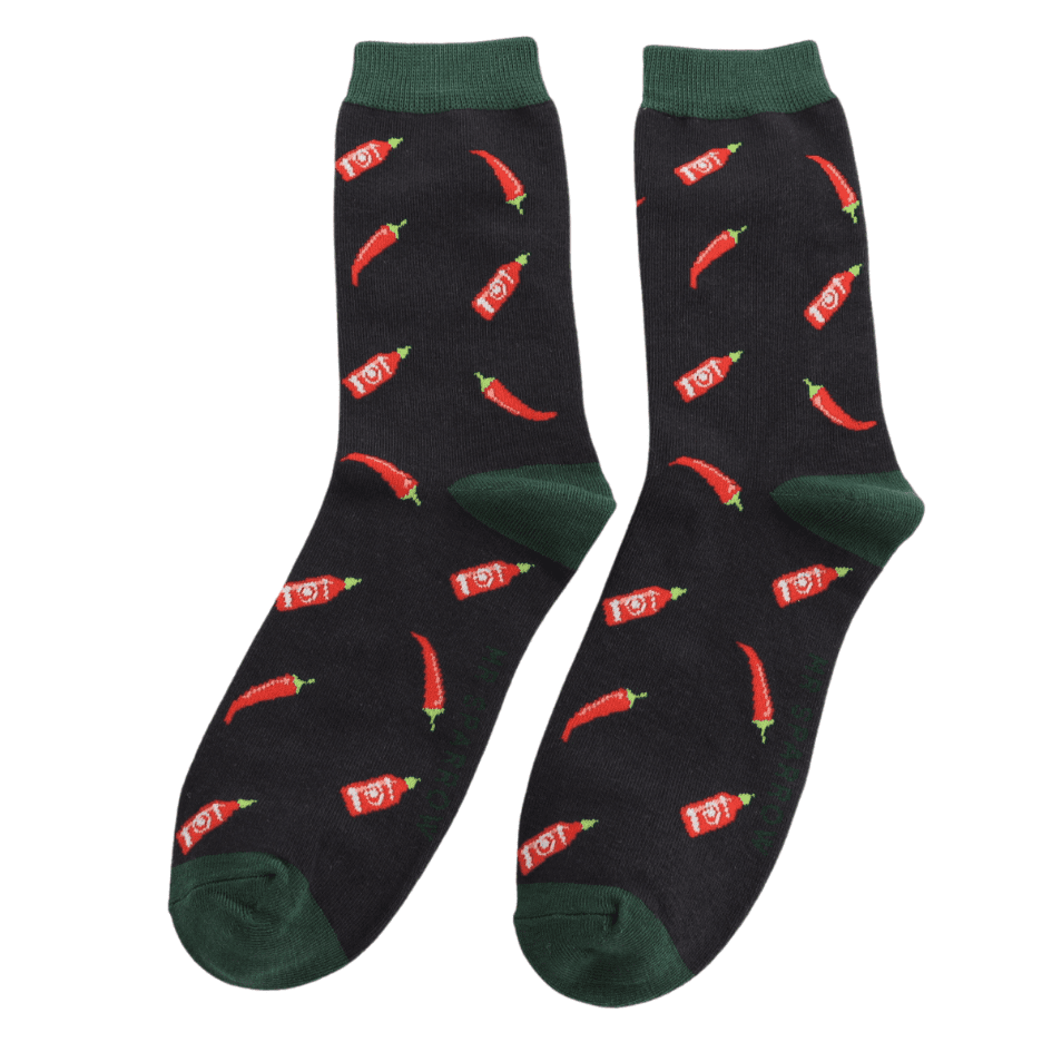 Mr Sparrow Something Spicy Socks: Black image 0