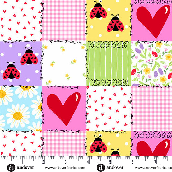 Andover Little Ladies - Picnic Patchwork Blossom A-10500-E at Bibelot Leek UK Stockist