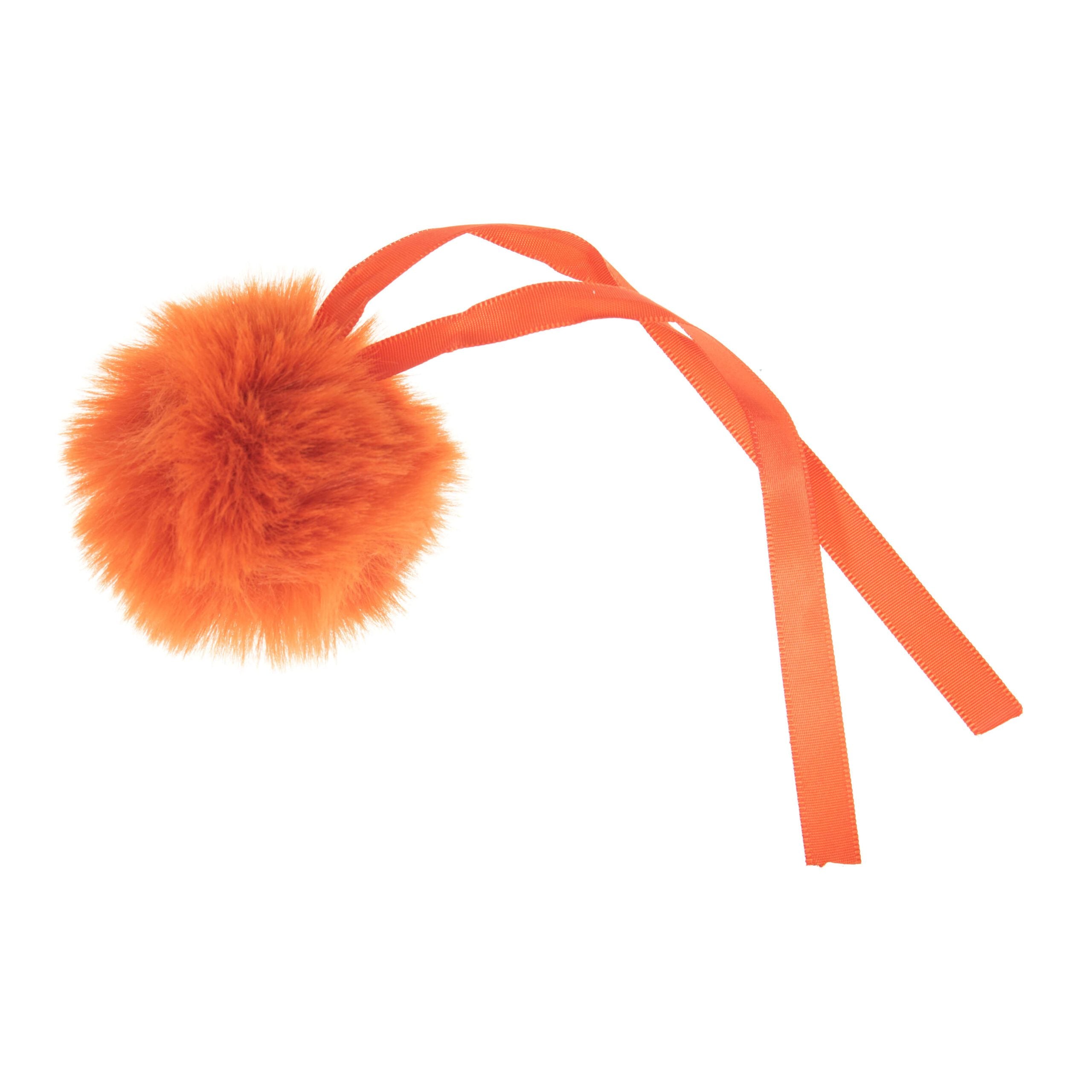 Faux Fur Orange Pom Pom: Medium image 0
