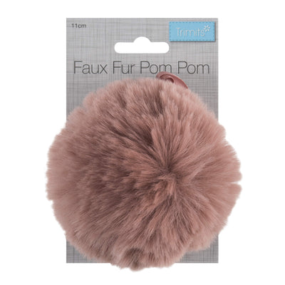 Faux Fur Dusky Pink Pom Pom: Large image 1