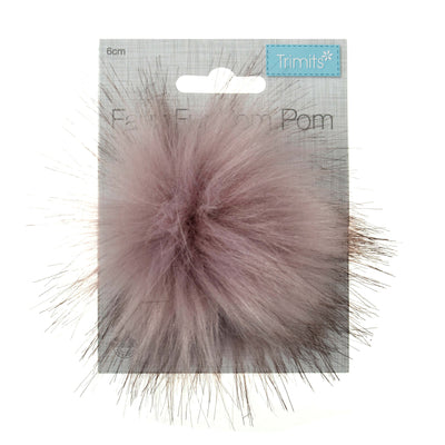 Faux Fur Tipped Pink Pom Pom: Medium image 1