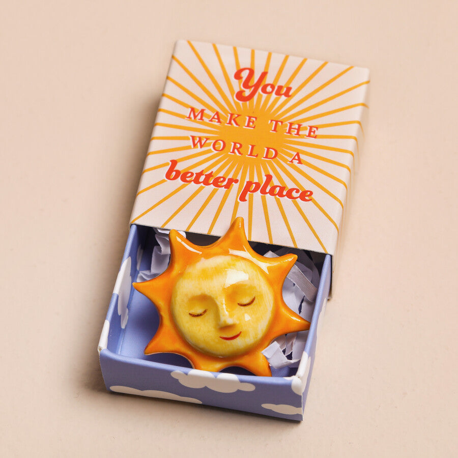 Lisa Angel Tiny Matchbox Ceramic Sunshine Token at Bibelot Leek