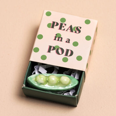 Lisa Angel Tiny Matchbox Ceramic Peas in a Pod Token at Bibelot Leek UK Stockist