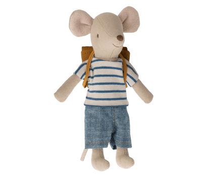 Maileg Tricycle Mouse Big Brother with bag image 0