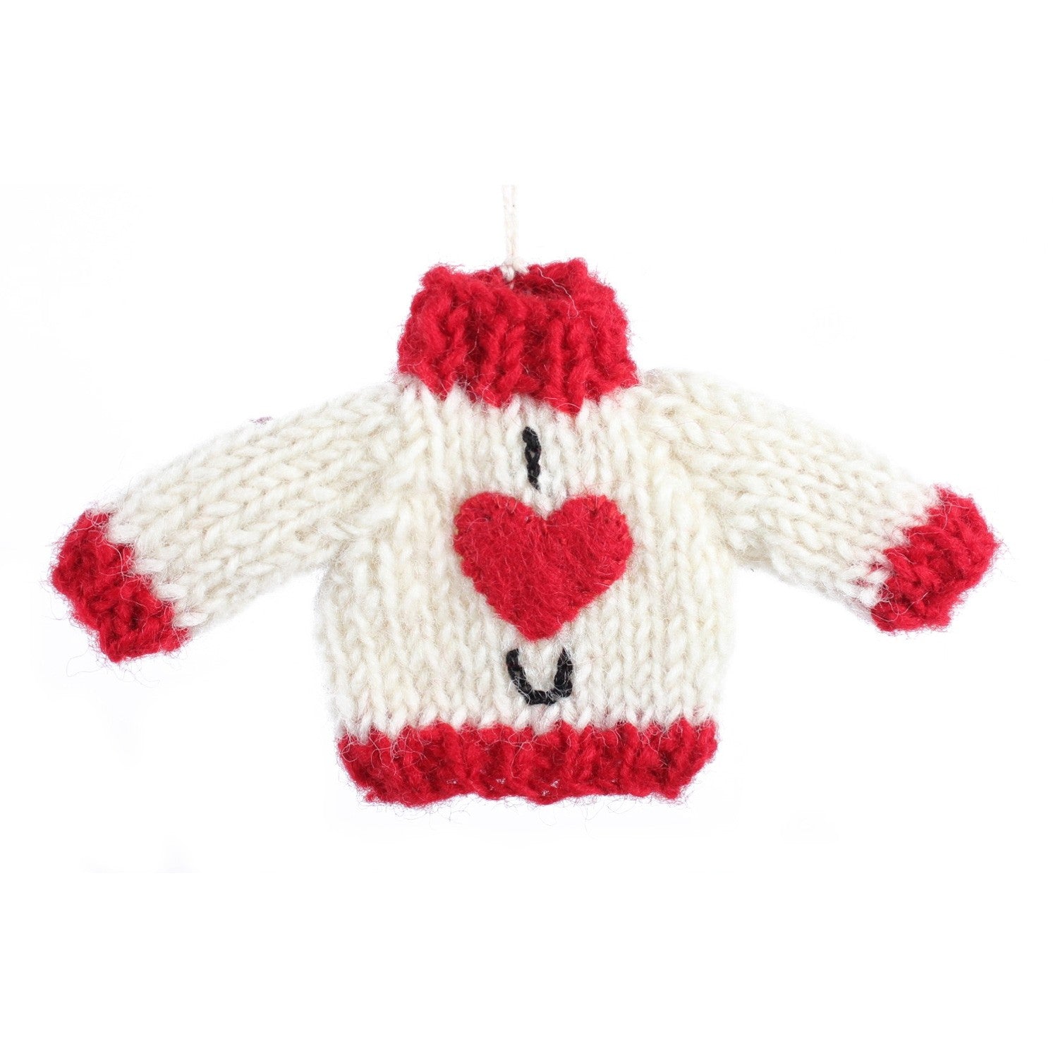 Amica Felt I Love You Knitted Jumper Decoration Bibelot Leek UK Stockist