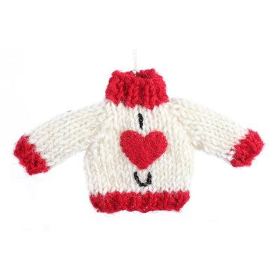 Amica Felt I Love You Knitted Jumper Decoration Bibelot Leek UK Stockist