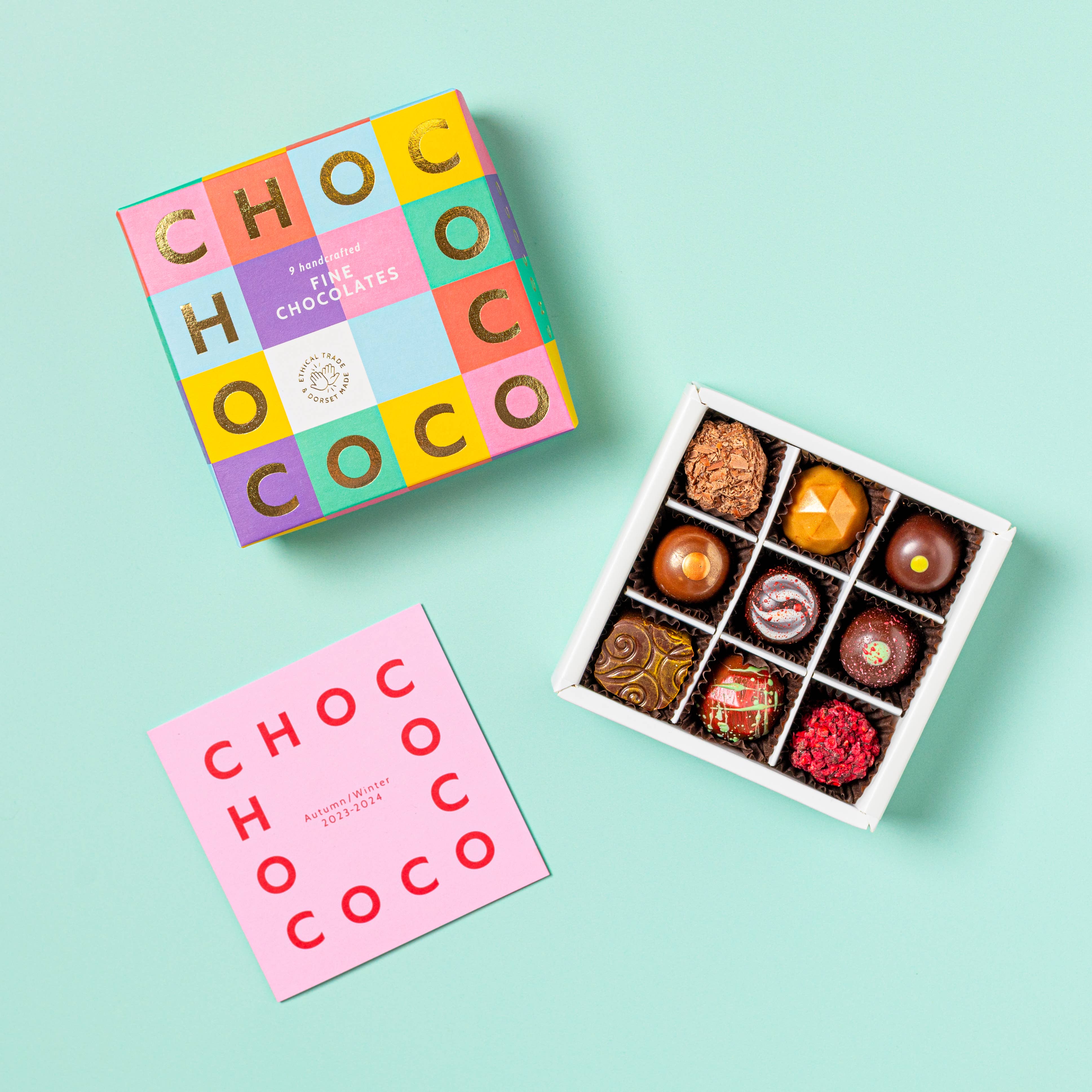 Chococo Box Chococo Chocolate Selection Box - 9 Piece Small Bibelot Leek