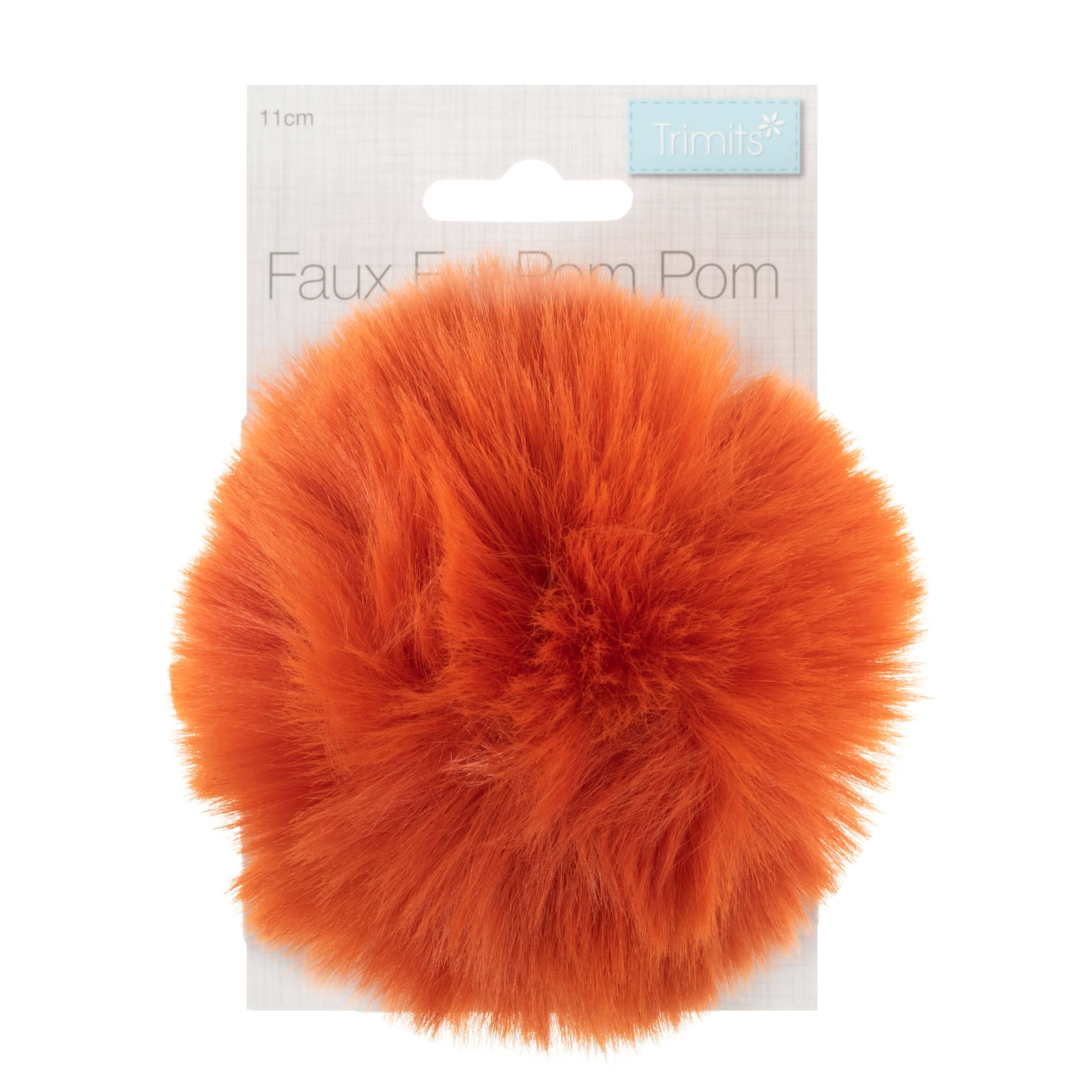 Faux Fur Orange Pom Pom: Large image 1
