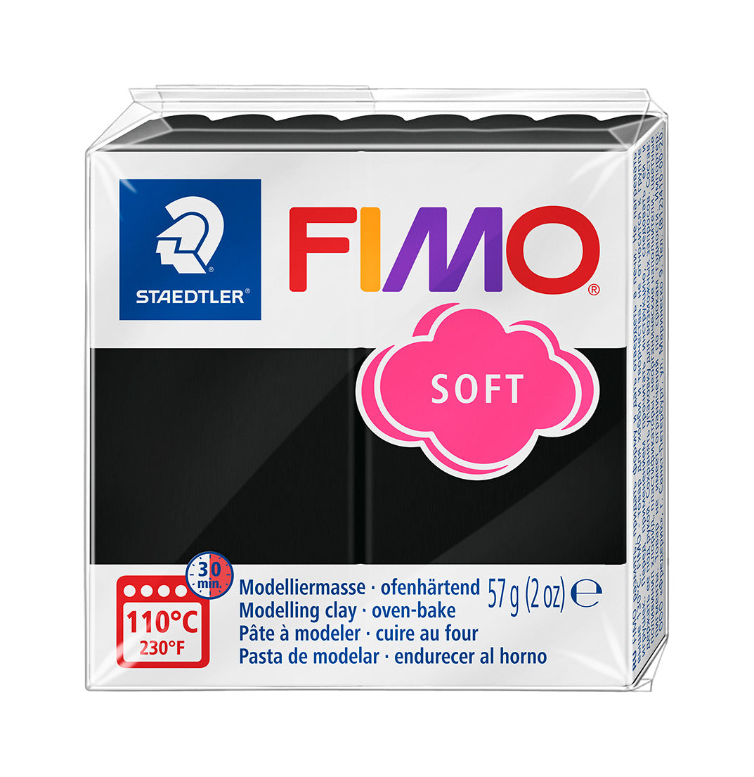 Black - Fimo Soft 8020-9 - Single 57g at Bibelot Leek