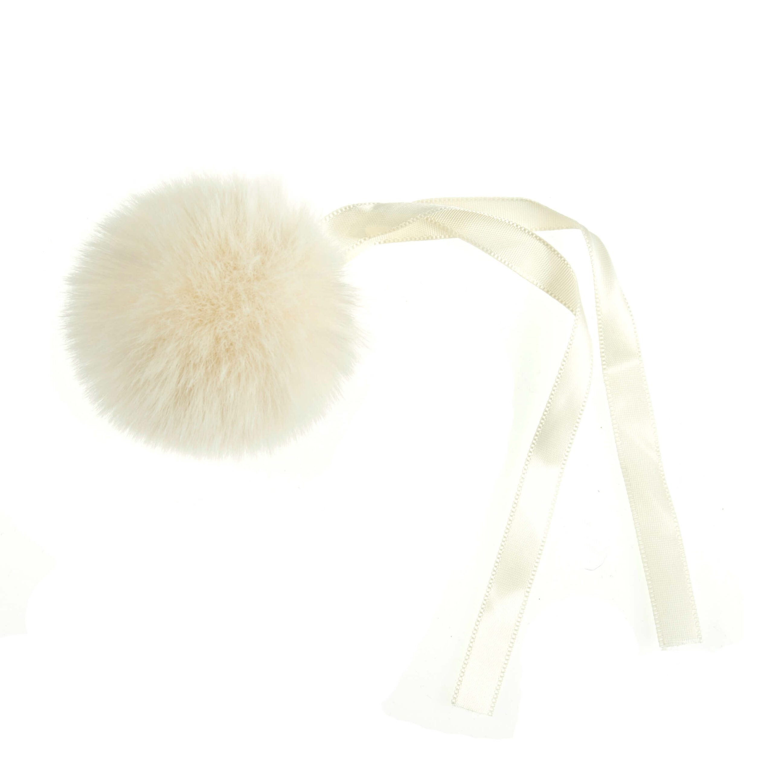 Faux Fur White Pom Pom: Medium image 0