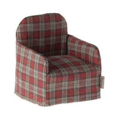 Maileg Mouse Chair - Red Checked image 0