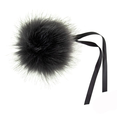 Faux Fur Tipped Grey Pom Pom: Large image 0
