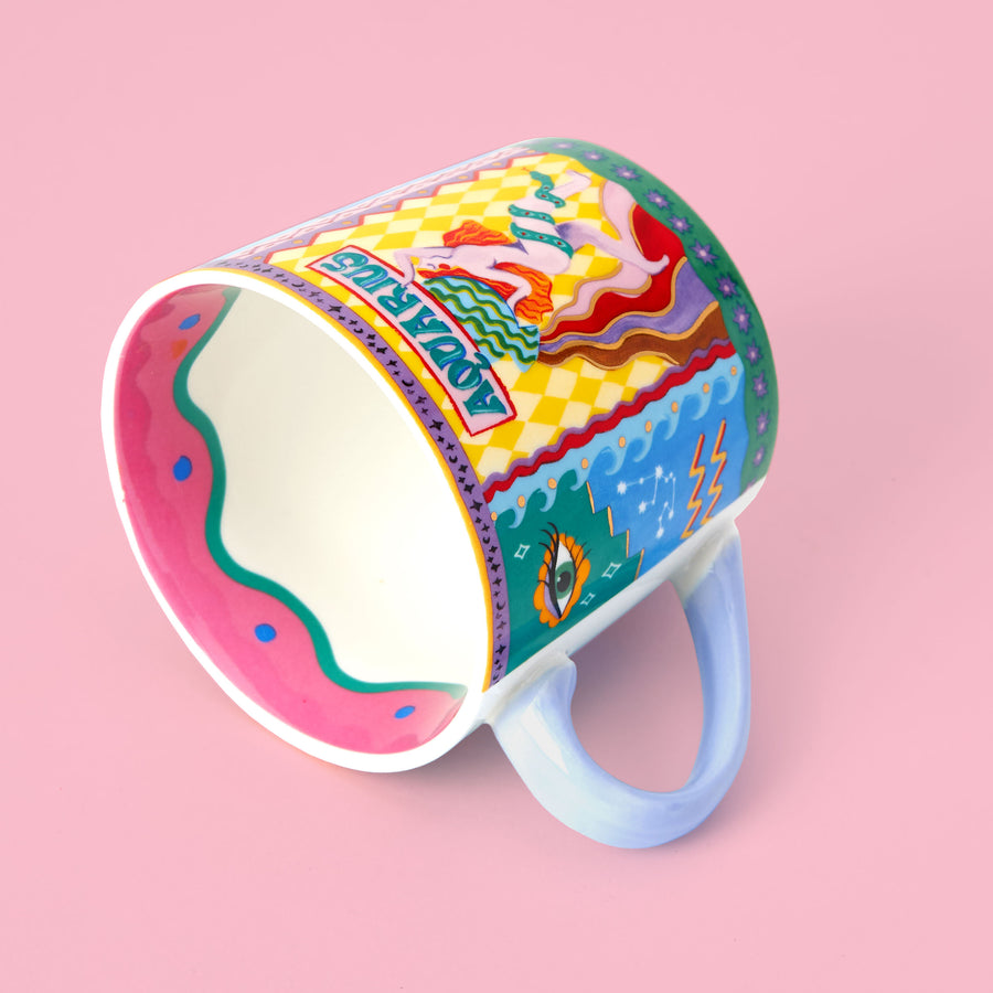 Eleanor Bowmer - Aquarius Zodiac Mug Bibelot Leek UK Stockist