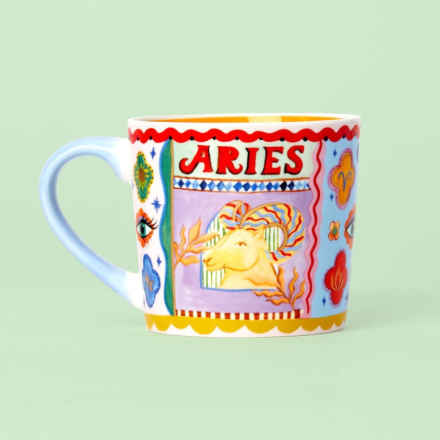 Eleanor Bowmer - Aries Zodiac Mug Bibelot Leek, UK Stockist