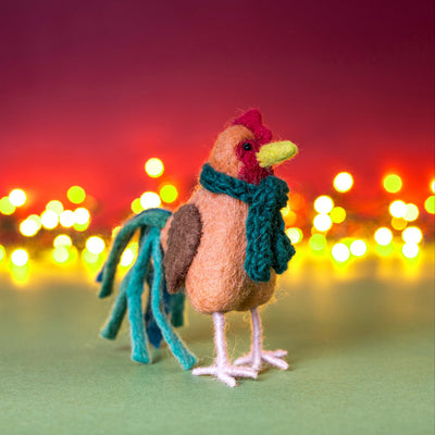 Amica Festive Rooster with Scarf Felt Decoration at Bibelot Leek UK Stockist