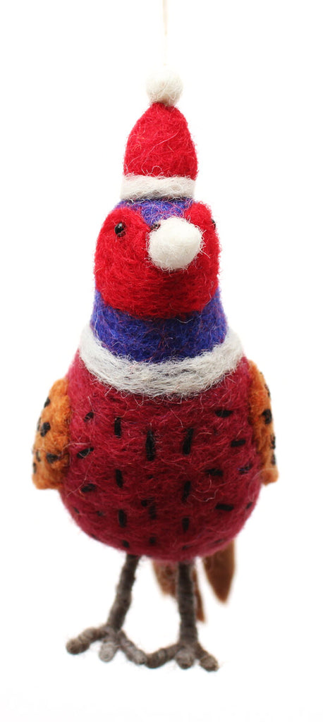 Amica Felt fair trade Christmas Pheasant decoration
