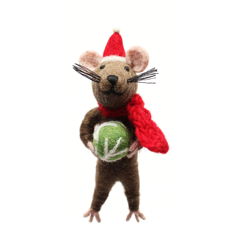 Amica Felt fair trade Festive Rat with Sprout