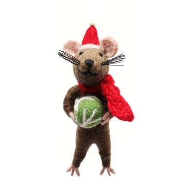 Amica Felt fair trade Festive Rat with Sprout