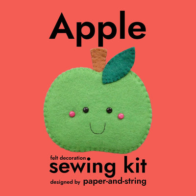 Paper and String Apple Felt Decoration Sewing Kit by Bibelot, Leek