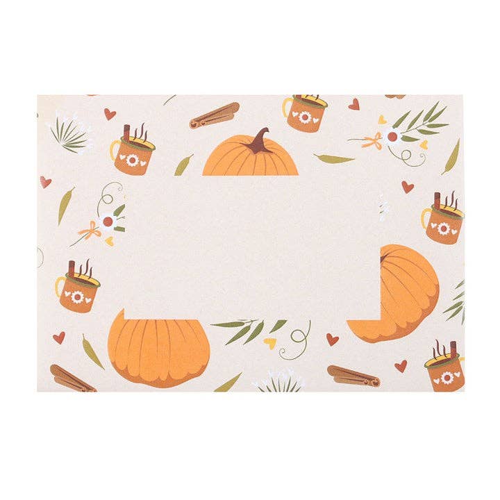 Autumn Wishes Pumpkin Necklace on Greeting Card