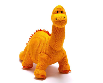 Best Years Knitted Dinosaur Orange Diplodocus Toy at Bibelot Leek