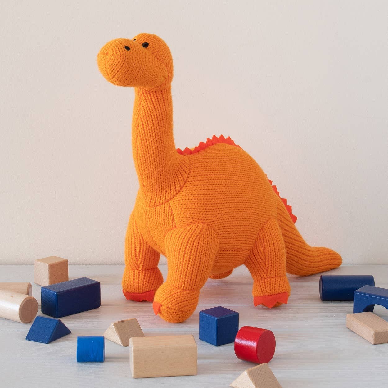 Best Years Knitted Dinosaur Orange Diplodocus Toy at Bibelot Leek