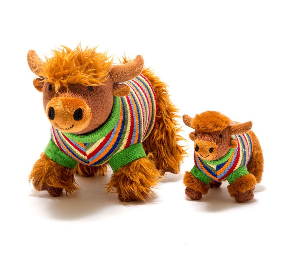 Best Years Knitted Highland Cow Toy and Rattle at Bibelot Leek