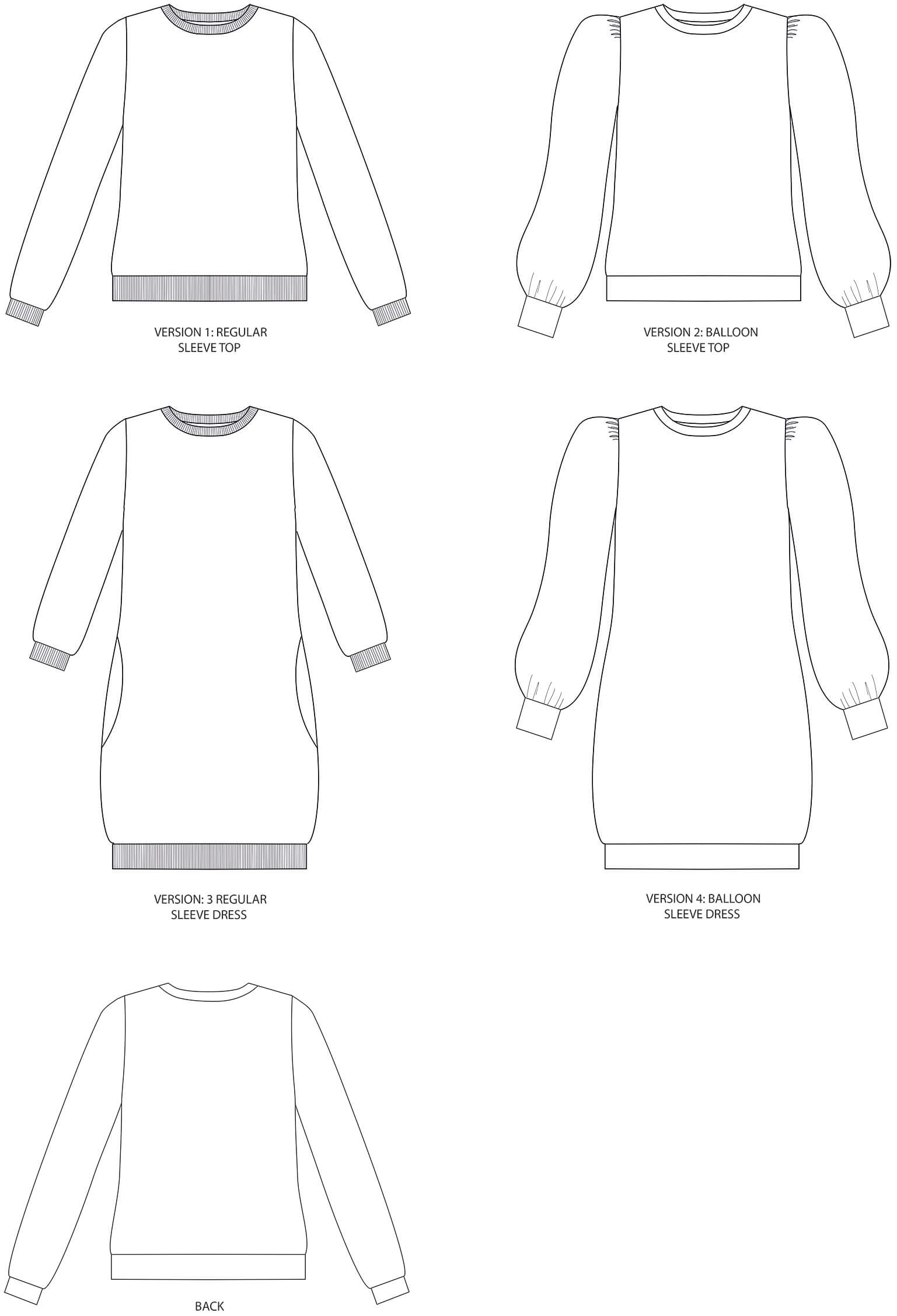 Tilly and the Buttons Billie Sweatshirt and Dress Sewing Pattern