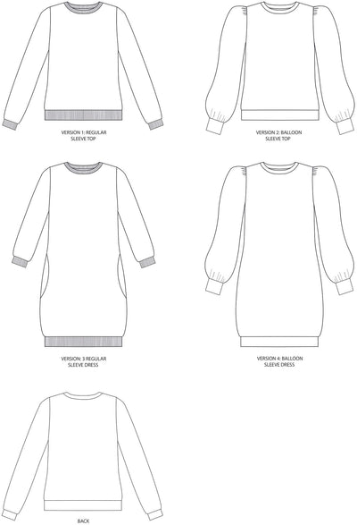 Tilly and the Buttons Billie Sweatshirt and Dress Sewing Pattern