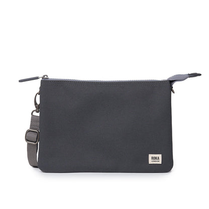 Roka Carnaby Crossbody XL Faded Black Recycled Canvas