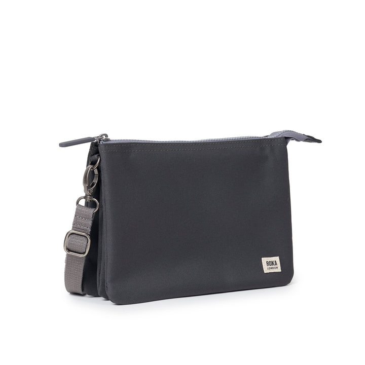 Roka Carnaby Crossbody XL Faded Black Recycled Canvas