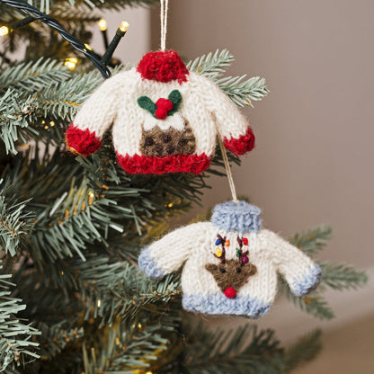 Amica Felt Christmas Knitted Jumper Decoration - Christmas Pudding or Reindeer