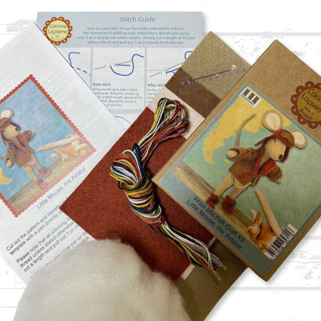 Corinne Lapierre Little Mouse The Aviator Felt Craft Mini Kit
